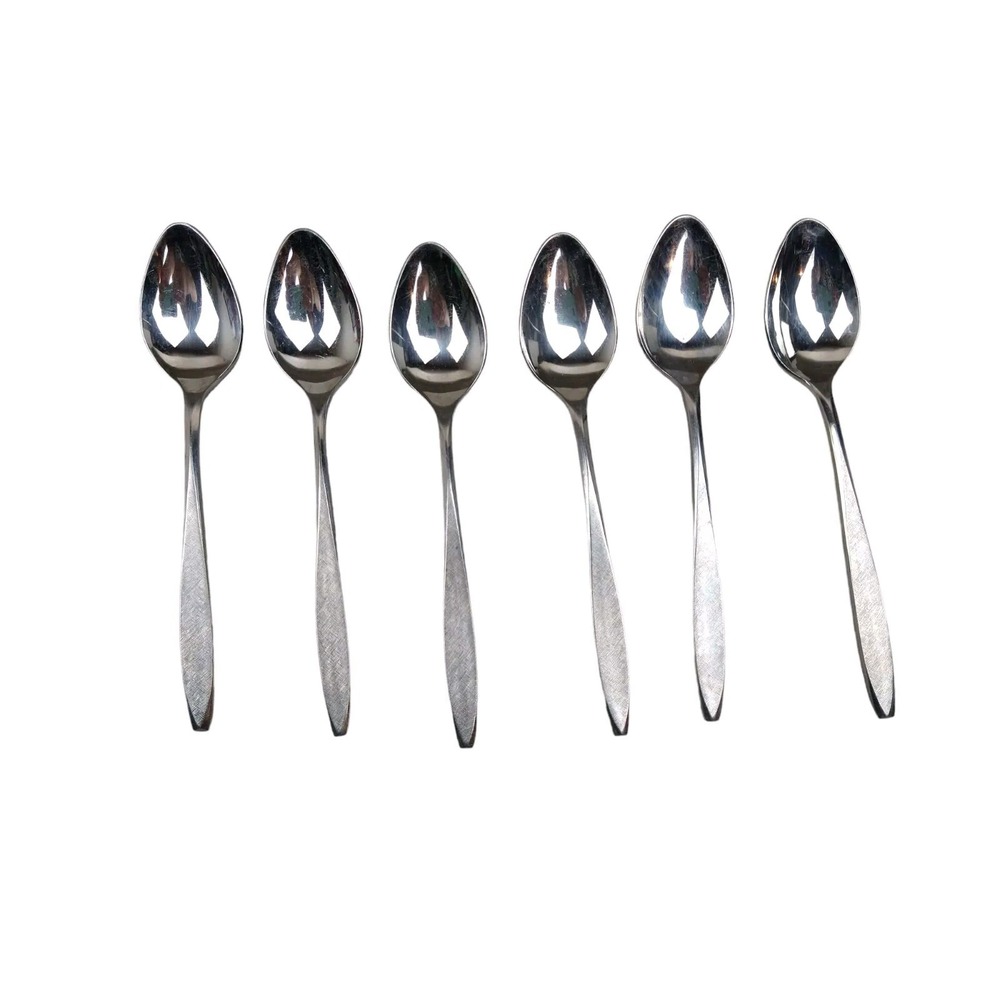 Vtg. Ekco Eterna Corsair Pattern‎ Stainless Steel Flatware 6 Teaspoons #5